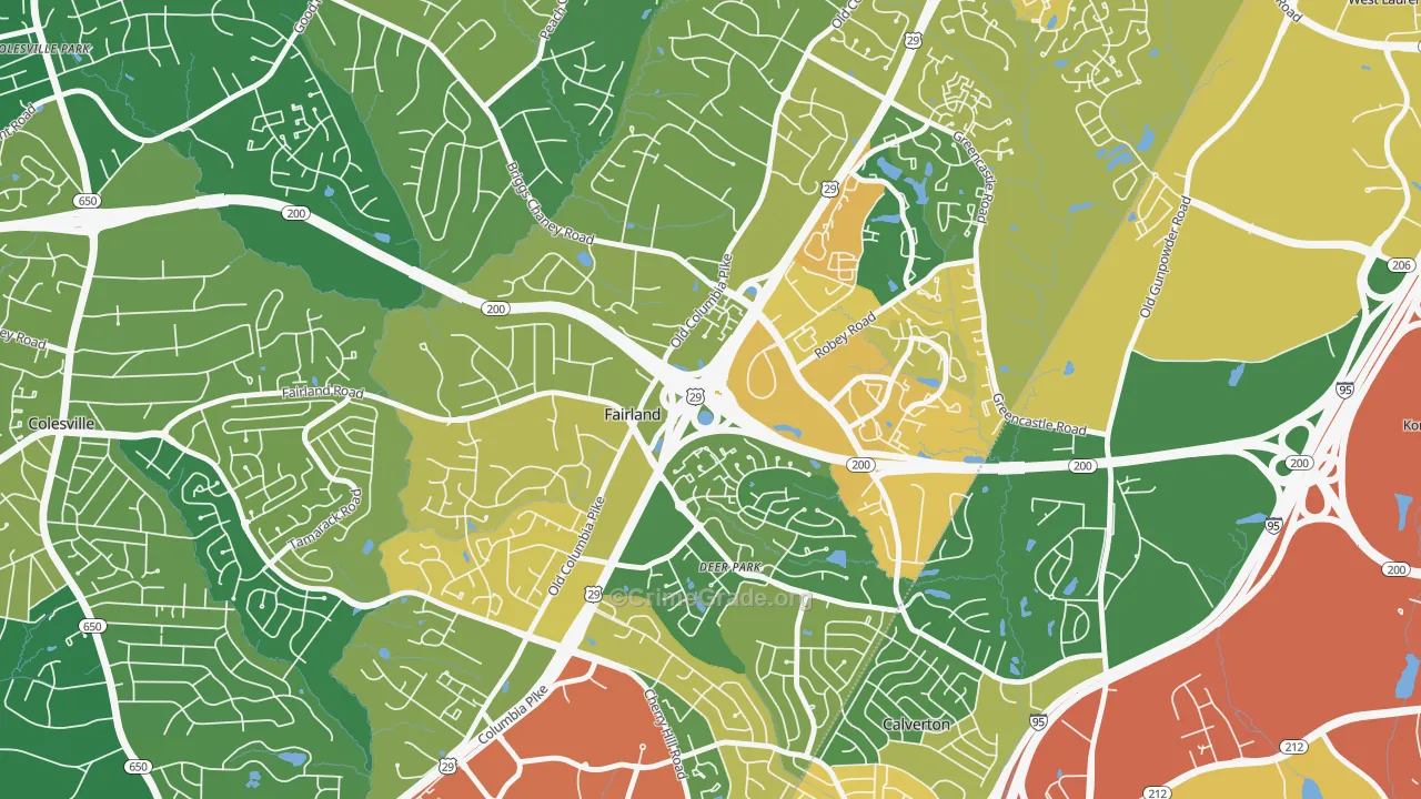Fairland, MD Map of Vandalism Rates