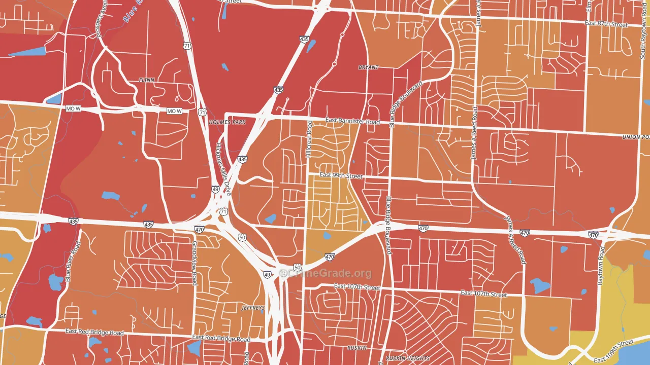 Fairlane, Kansas City, MO Map of Vandalism Rates