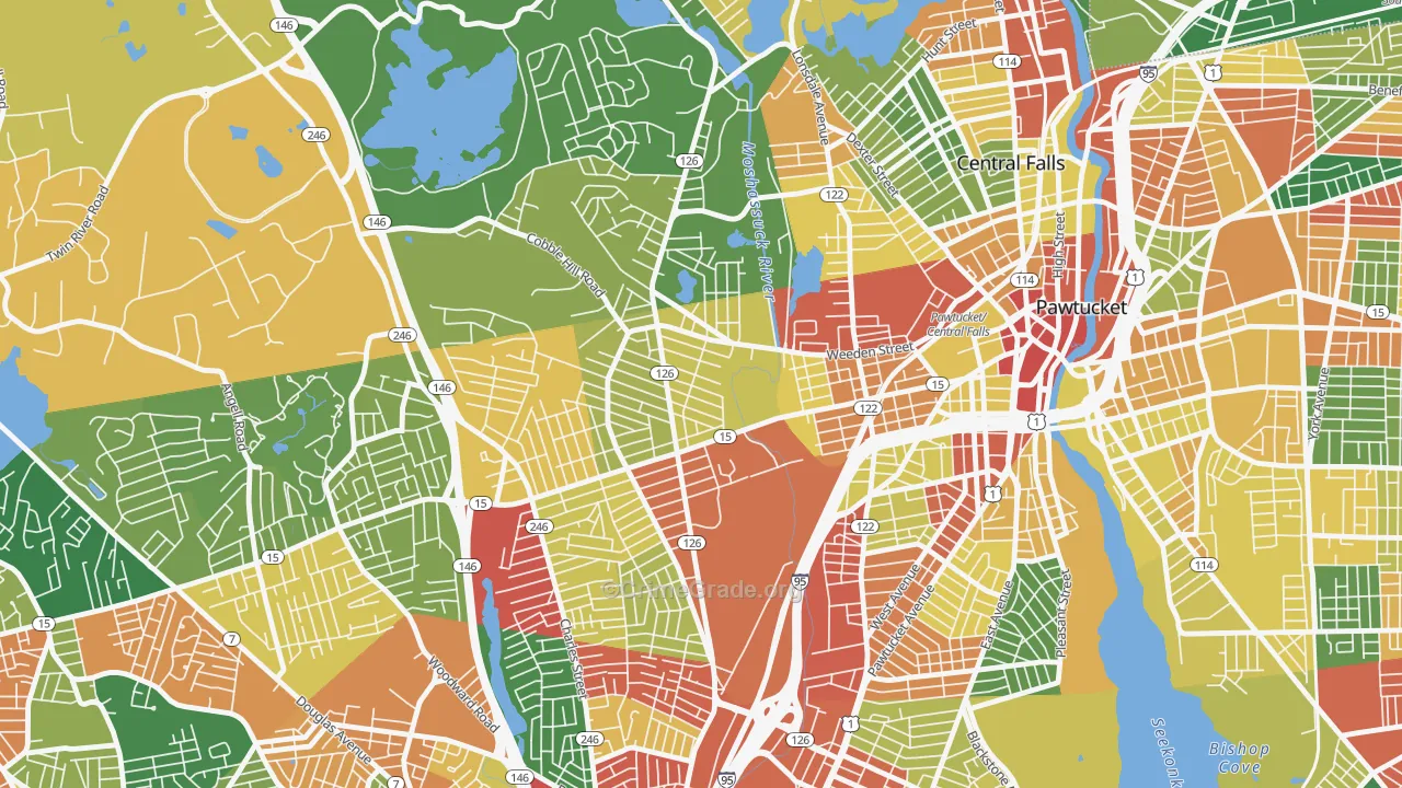 Fairlawn, Pawtucket, RI Map of Vandalism Rates