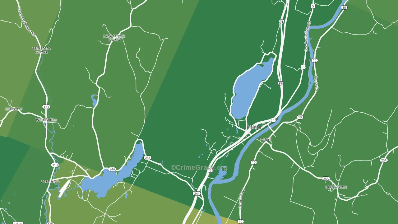 Fairlee, VT Map of Vandalism Rates