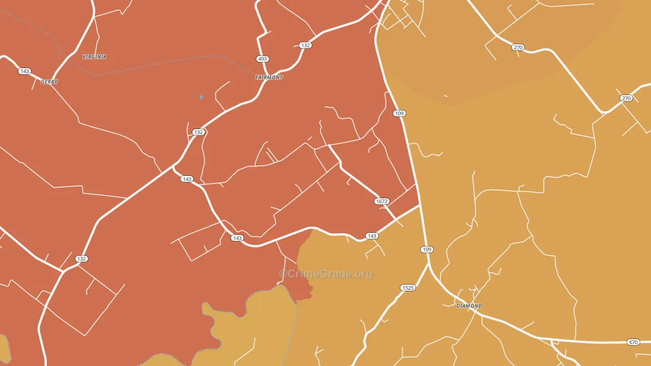 Fairmont, KY Map of Vandalism Rates