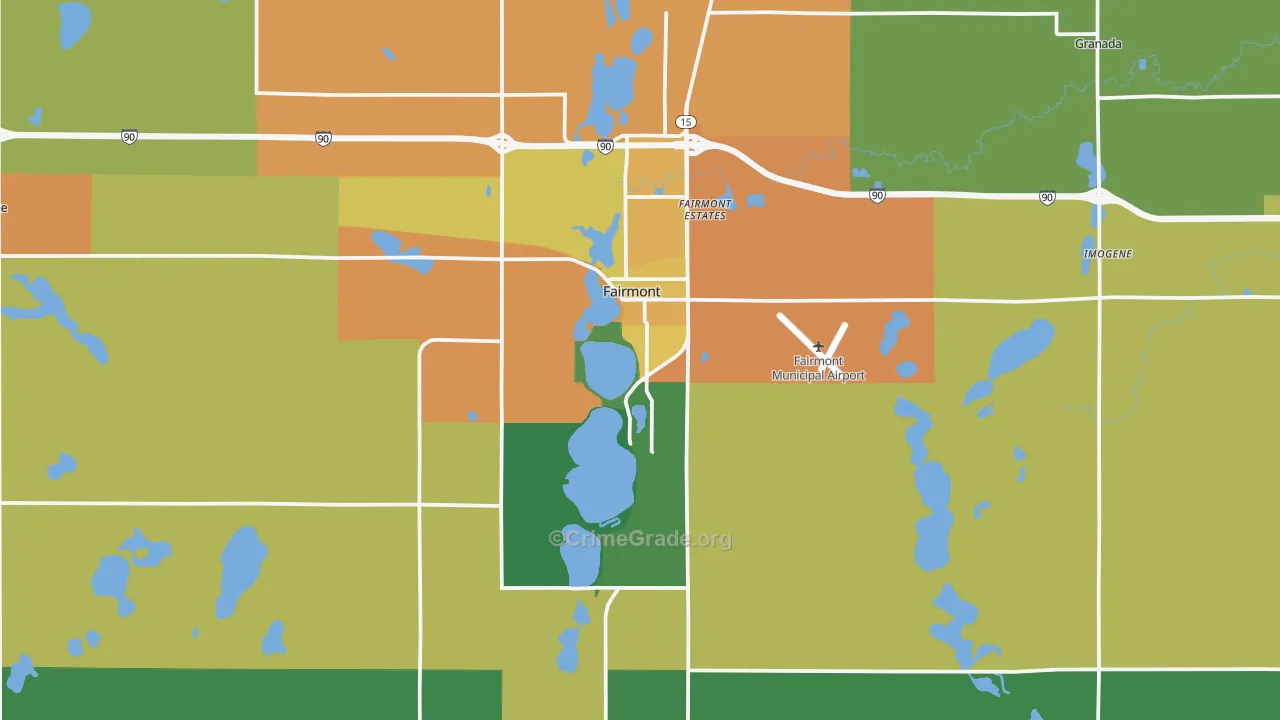 Fairmont, MN Map of Vandalism Rates