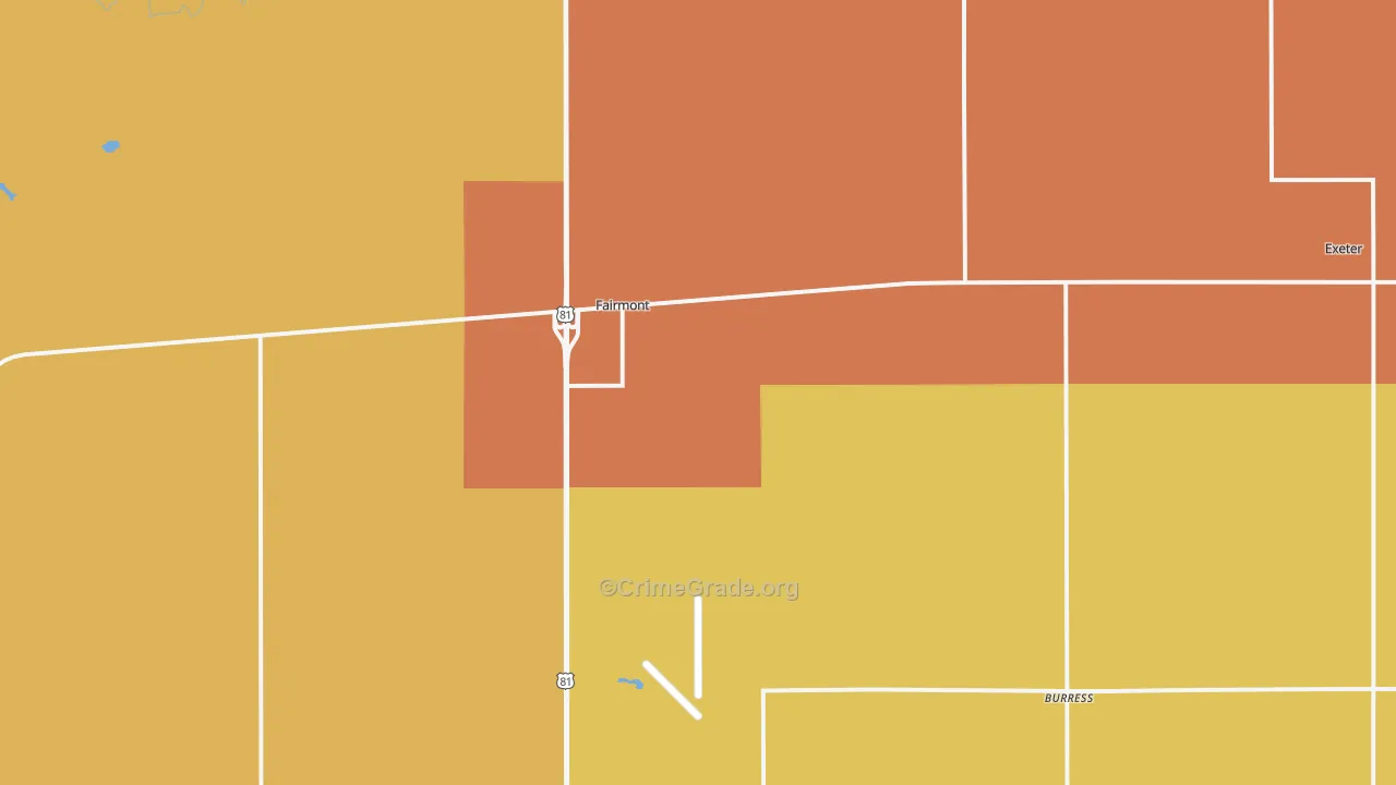 Fairmont, NE Map of Vandalism Rates