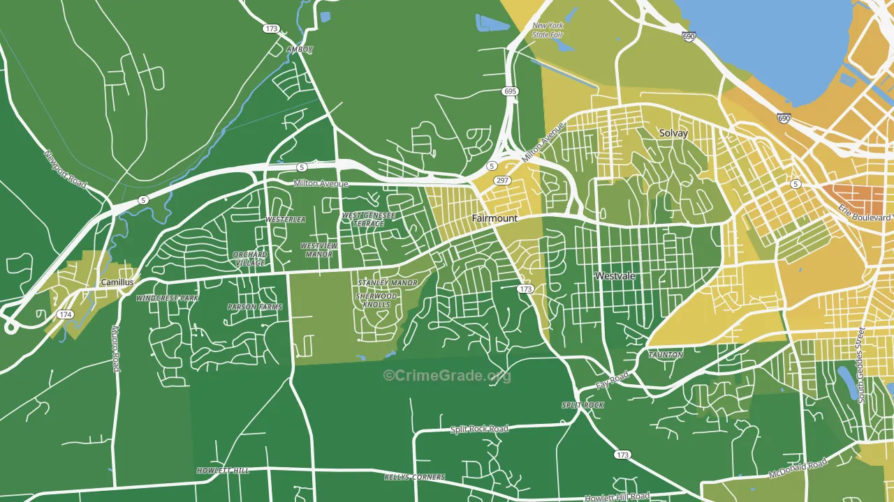 Fairmount, NY Map of Vandalism Rates