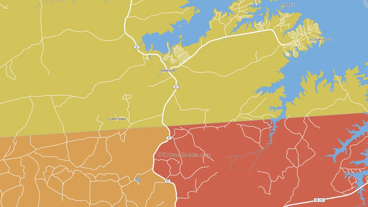 Fairmount, TX Map of Vandalism Rates