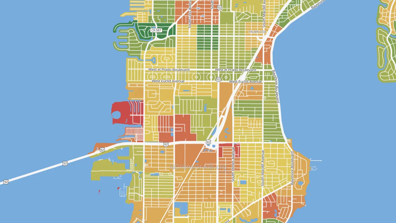 Fairoaks, Tampa, FL Map of Vandalism Rates