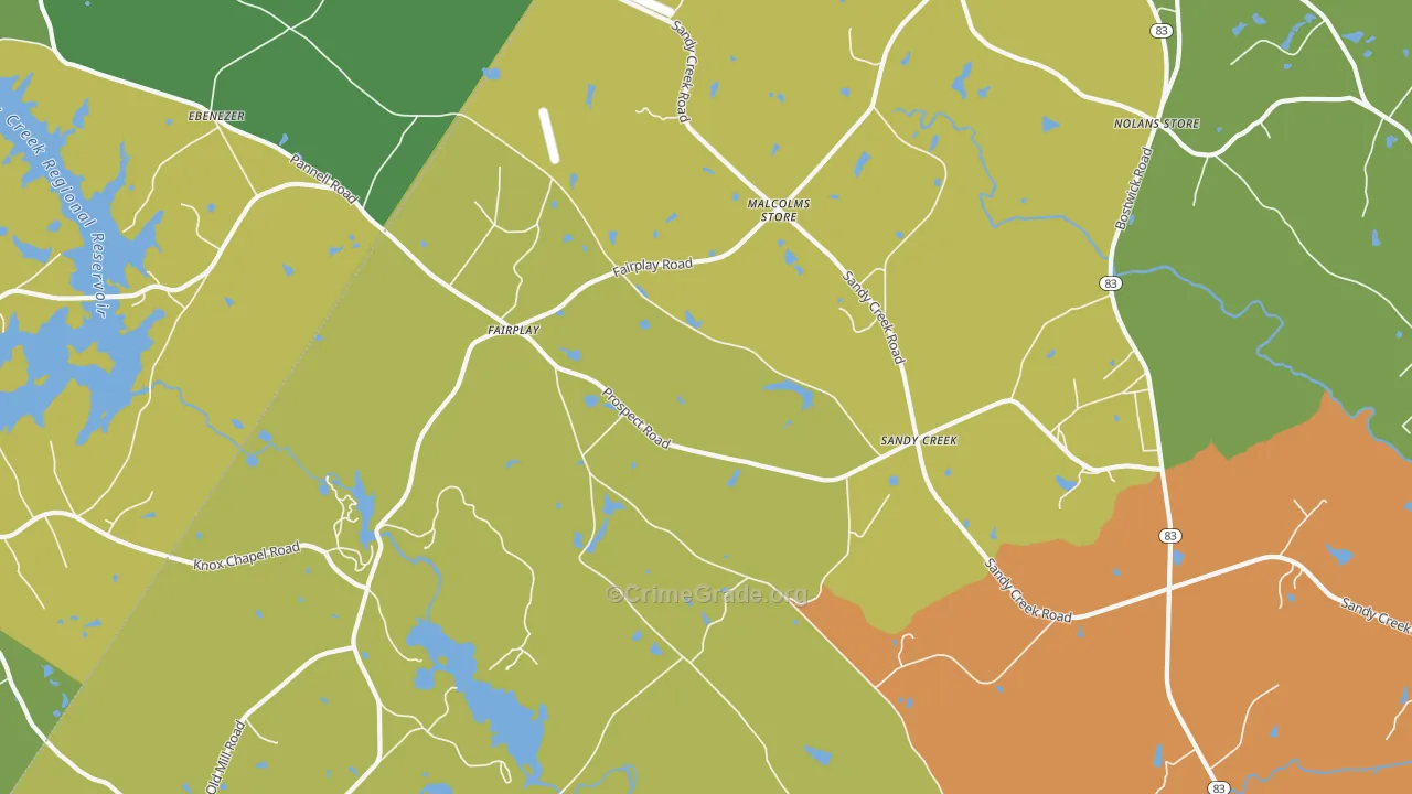 Fairplay, GA Map of Vandalism Rates