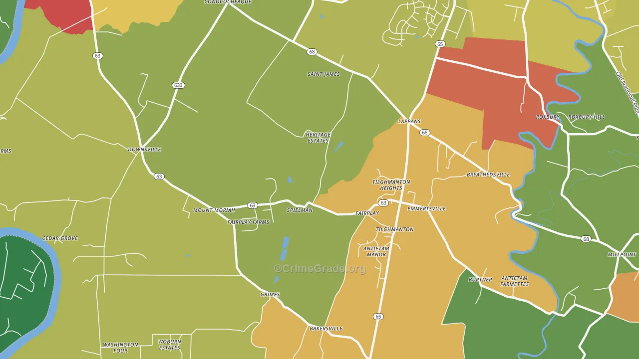 Fairplay, MD Map of Vandalism Rates