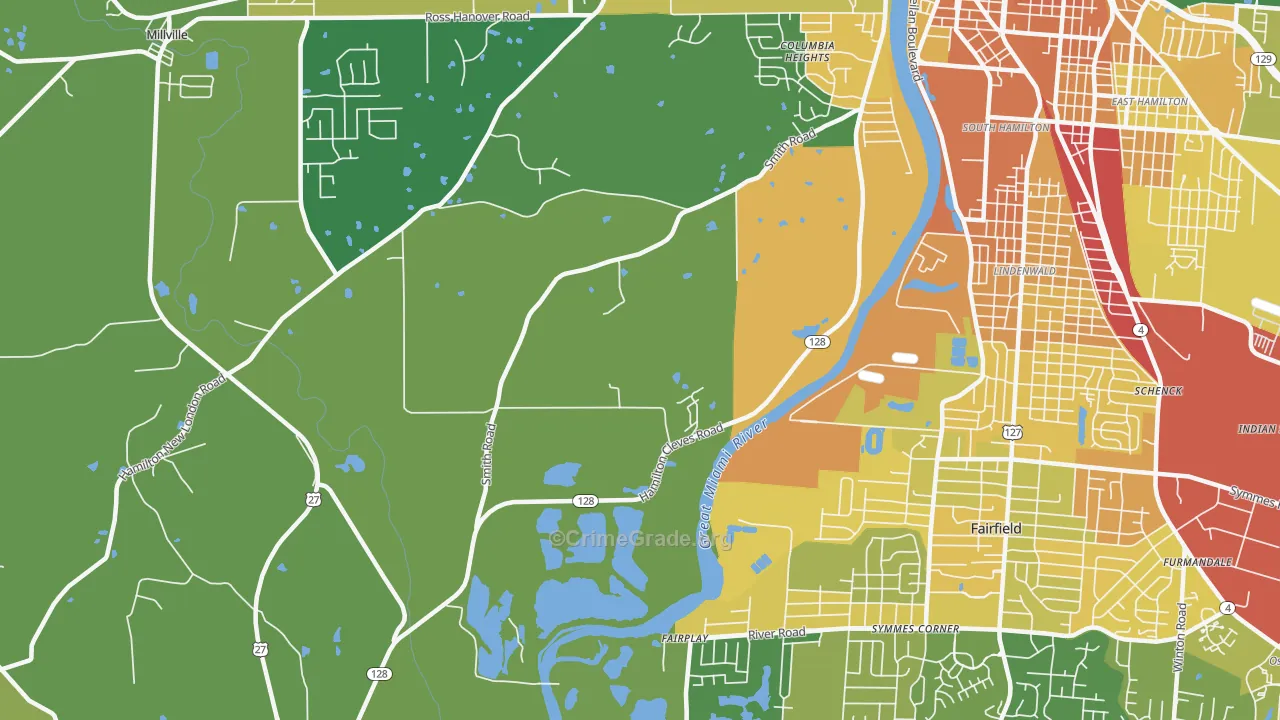 Fairplay, OH Map of Vandalism Rates