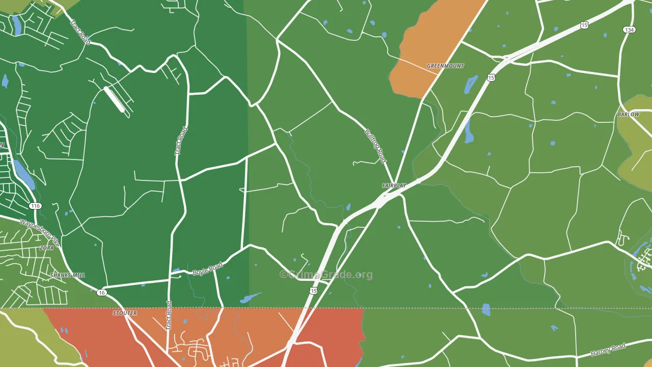 Fairplay, PA Map of Vandalism Rates