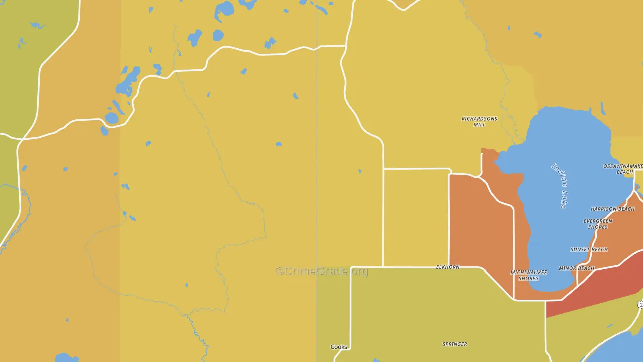 Fairport, MI Map of Vandalism Rates