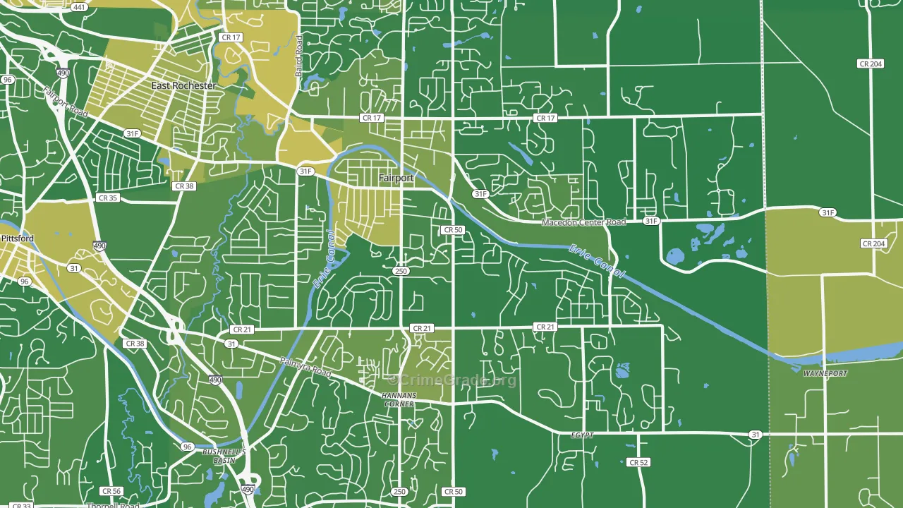 Fairport, NY Map of Vandalism Rates