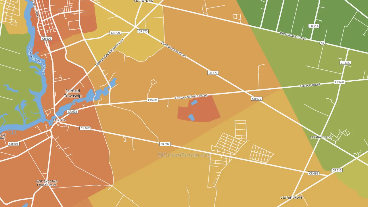 Fairton, NJ Map of Vandalism Rates