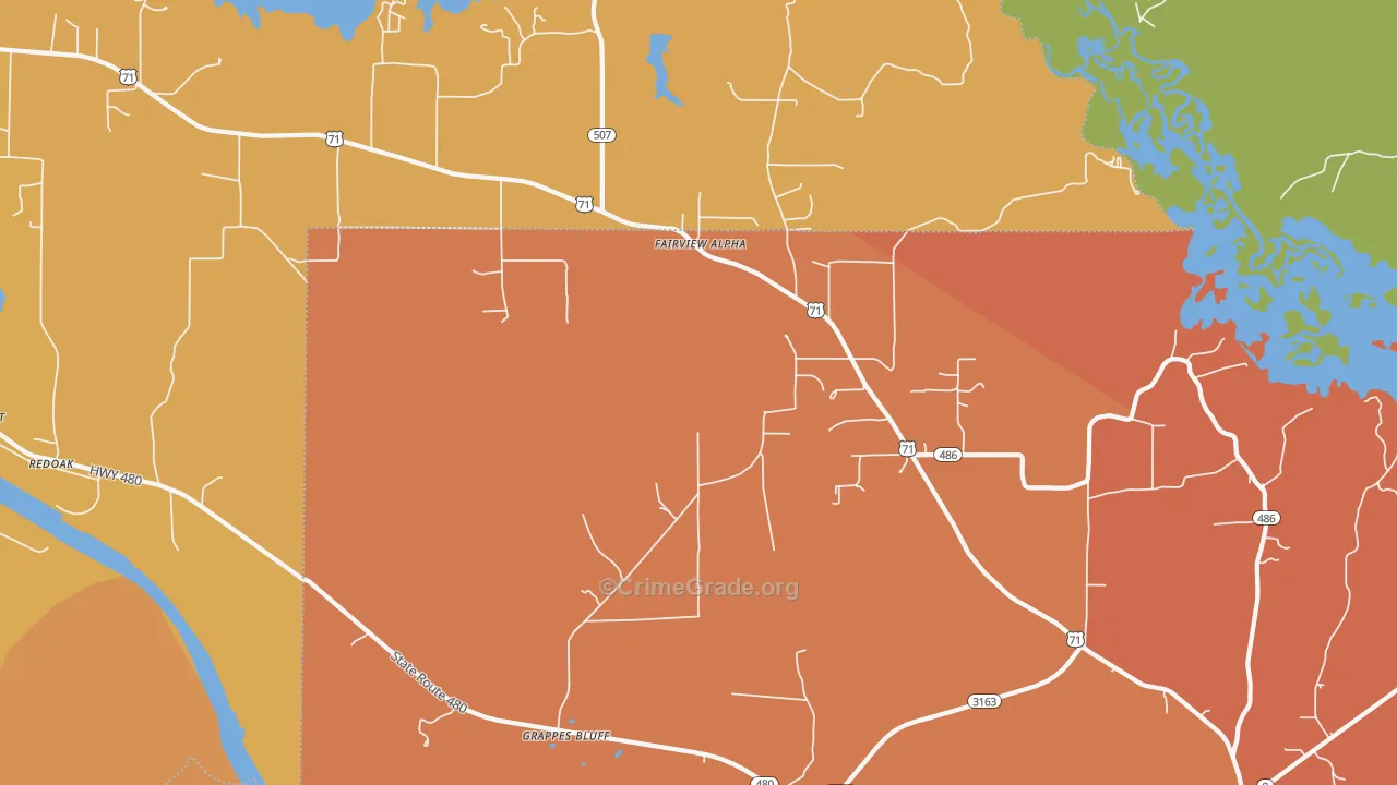 Fairview Alpha, LA Map of Vandalism Rates