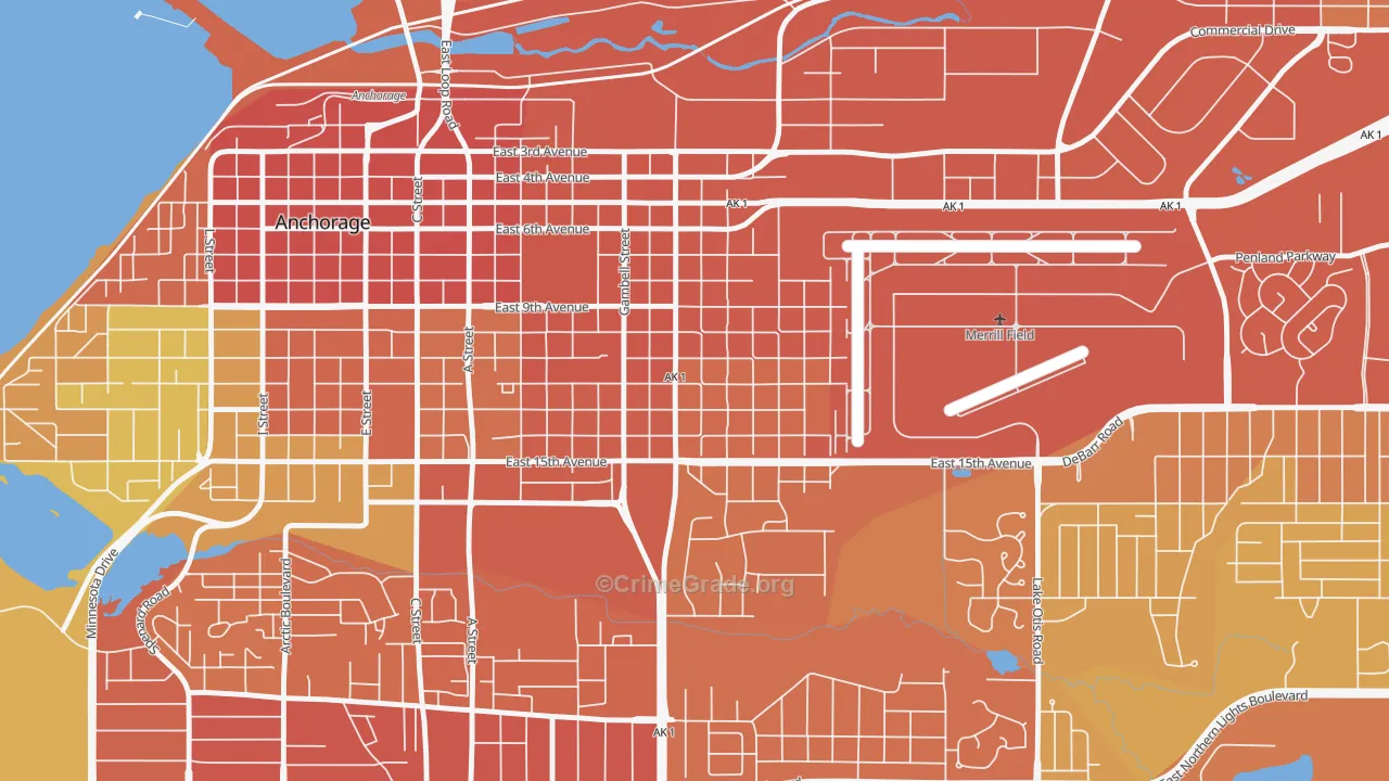 Fairview, Anchorage, AK Map of Vandalism Rates