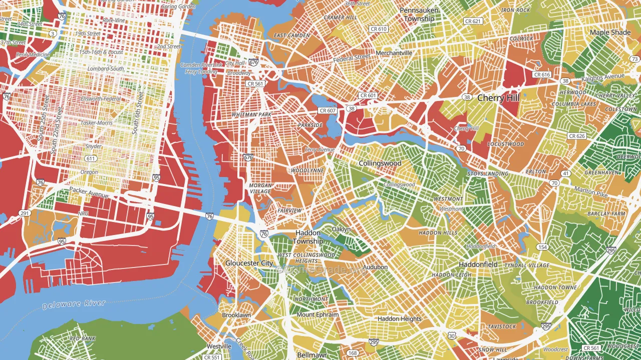 Fairview, Camden, NJ Map of Vandalism Rates