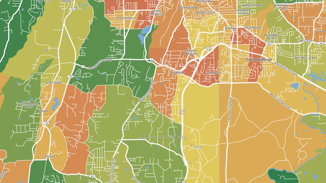 Fairview, GA Map of Vandalism Rates