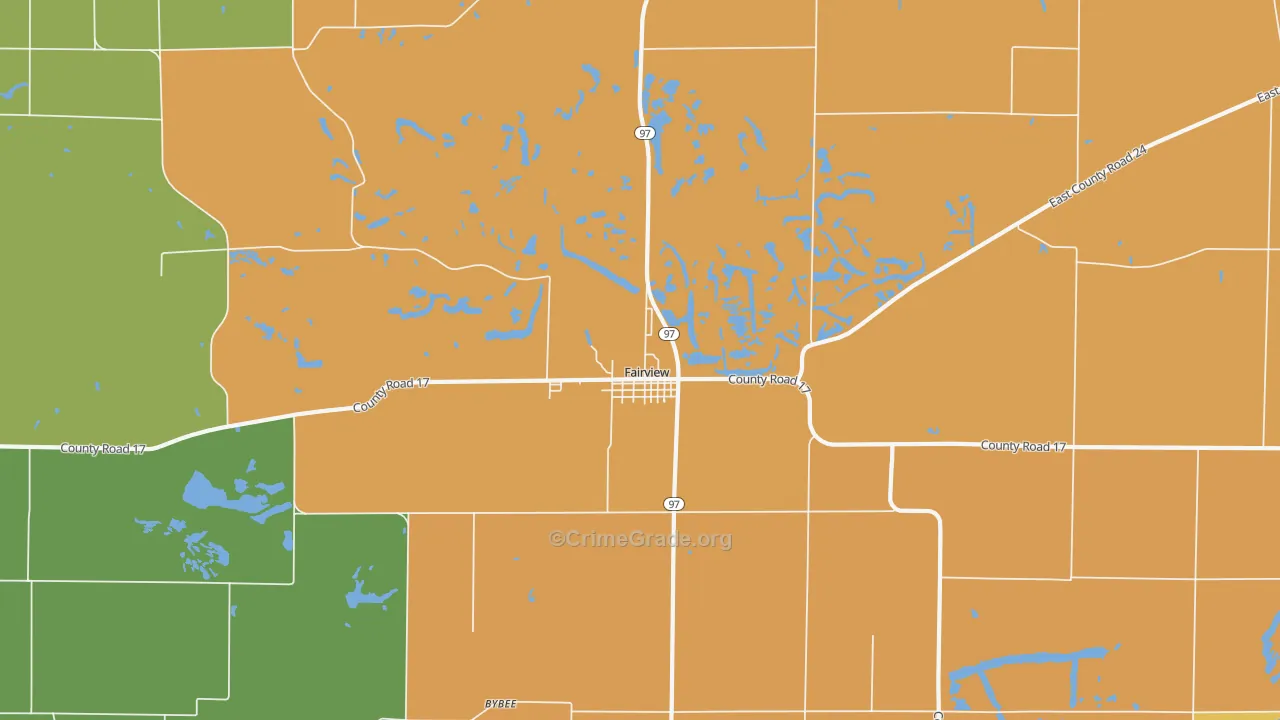 Fairview, IL Map of Vandalism Rates