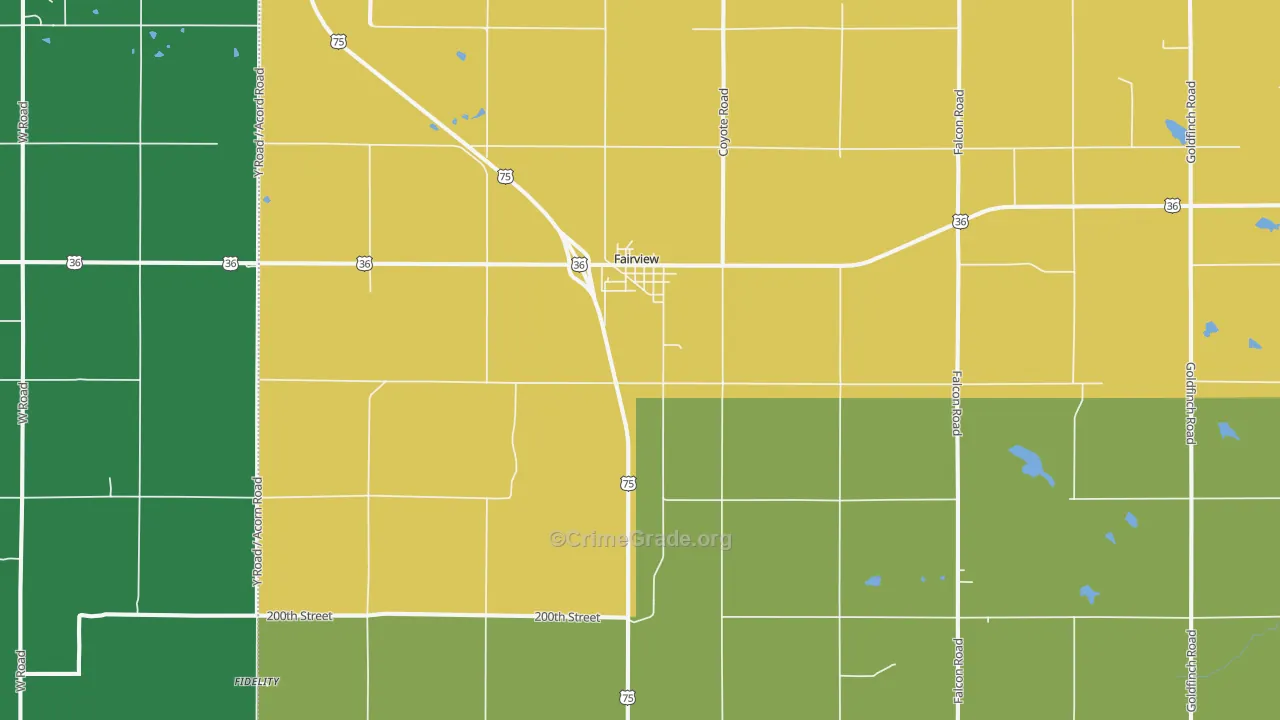 Fairview, KS Map of Vandalism Rates