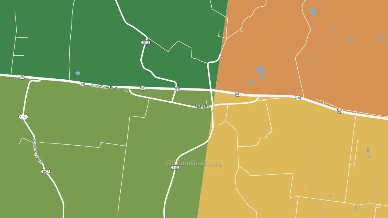 Fairview, KY Map of Vandalism Rates