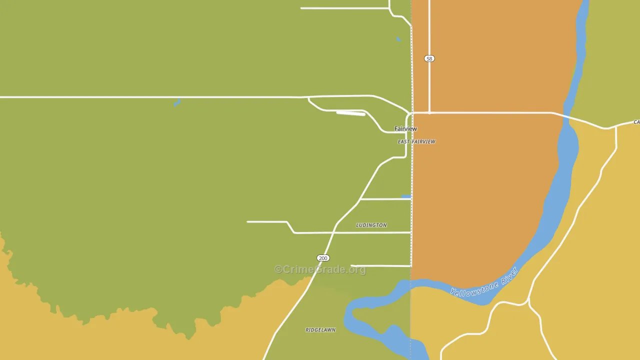 Fairview, MT Map of Vandalism Rates