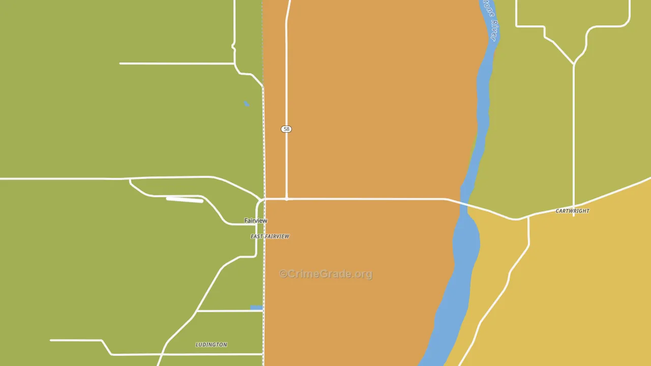 Fairview, ND Map of Vandalism Rates