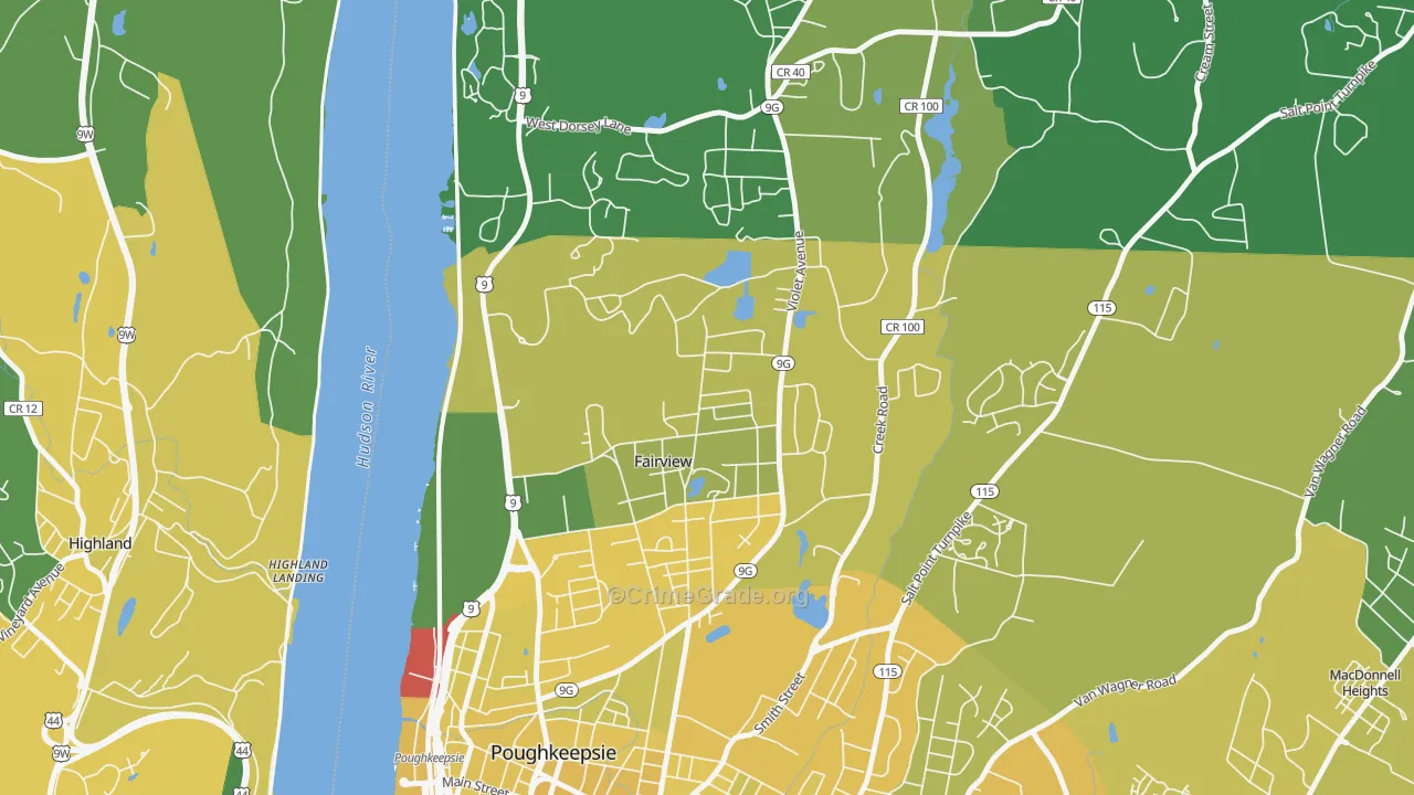 Fairview, NY Map of Vandalism Rates