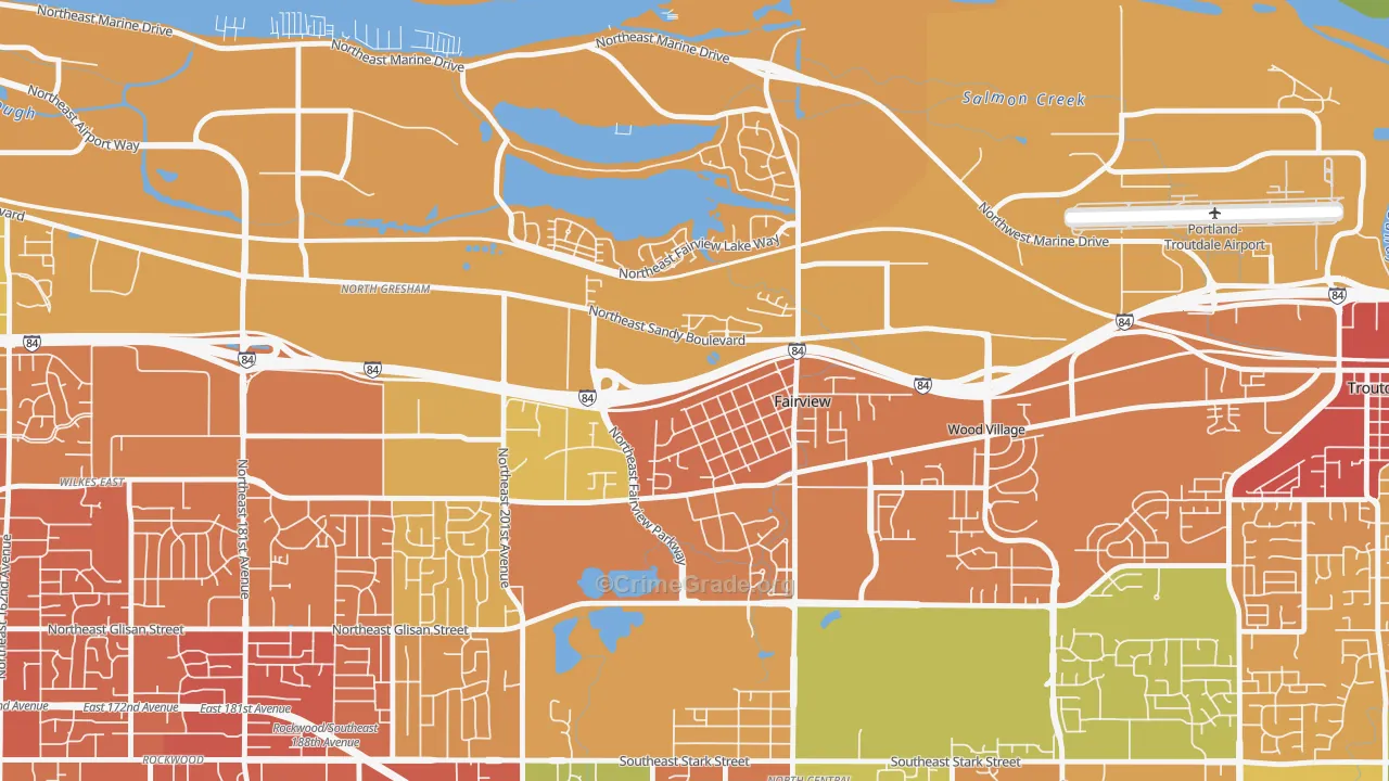 Fairview, OR Map of Vandalism Rates