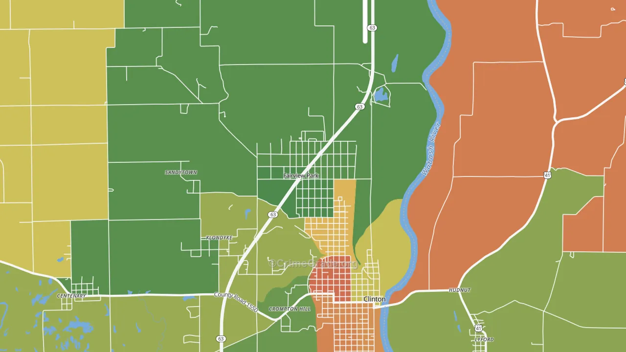 Fairview Park, IN Map of Vandalism Rates