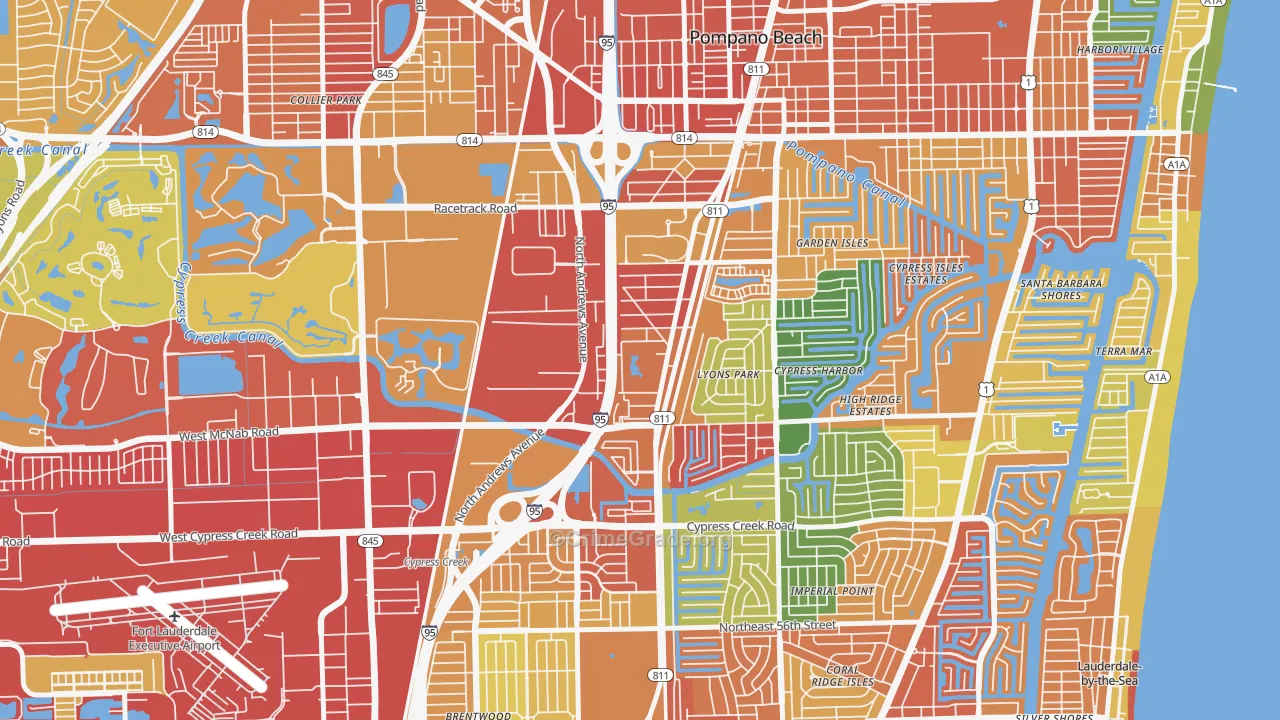 Fairview, Pompano Beach, FL Map of Vandalism Rates