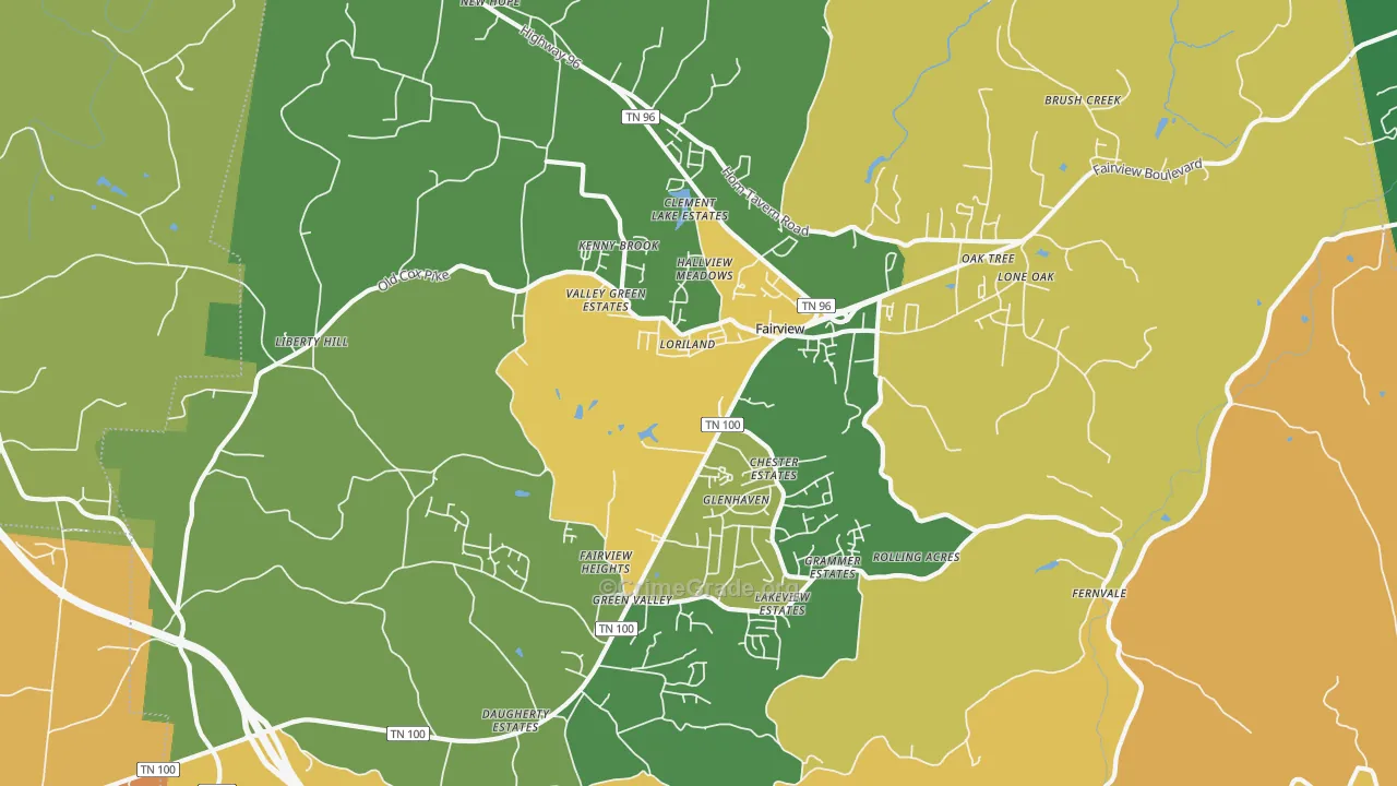 Fairview, TN Map of Vandalism Rates