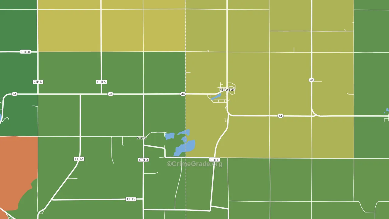 Fairwater, WI Map of Vandalism Rates