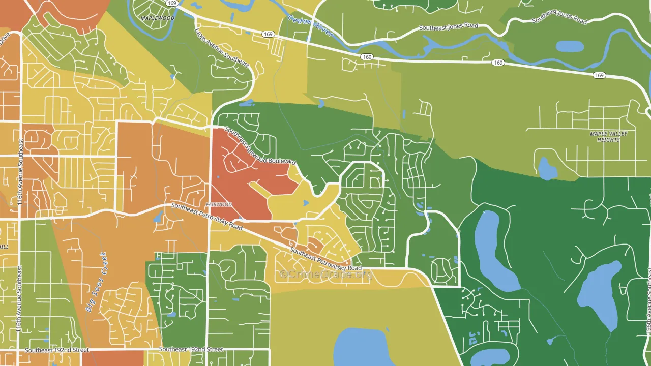 Fairwood Greens, Fairwood, WA Map of Vandalism Rates