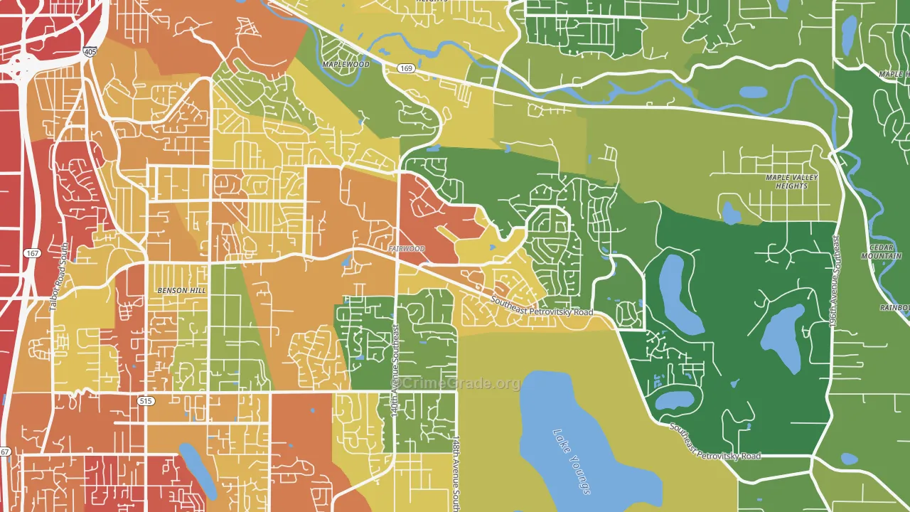 Fairwood, WA Map of Vandalism Rates