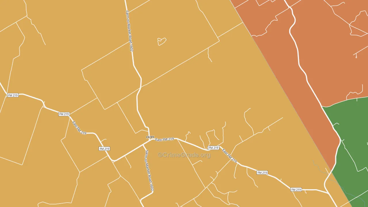 Fairy, TX Map of Vandalism Rates