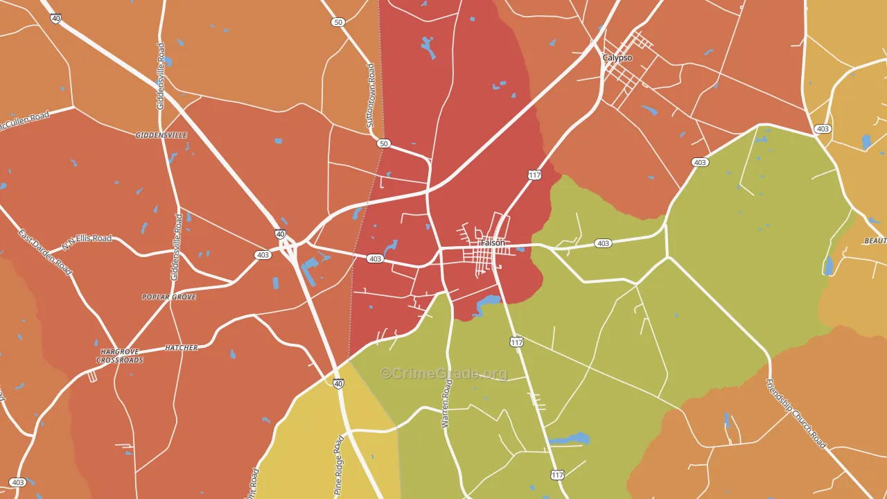 Faison, NC Map of Vandalism Rates