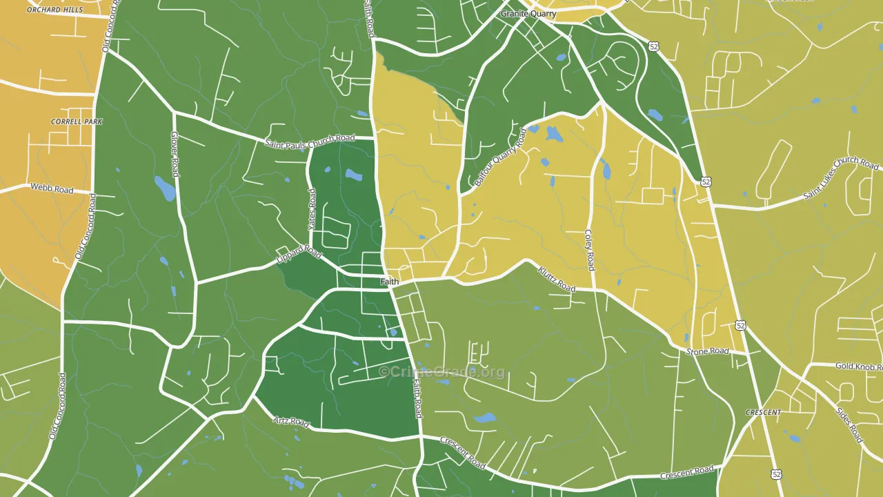 Faith, NC Map of Vandalism Rates