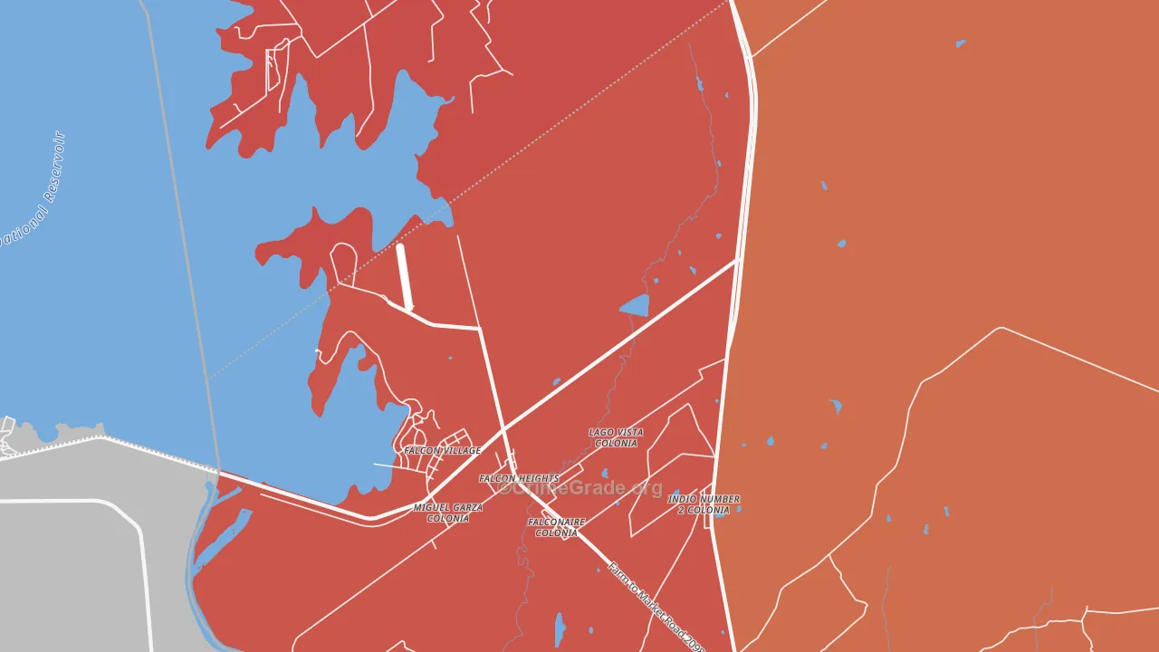 Falcon Heights, TX Map of Vandalism Rates
