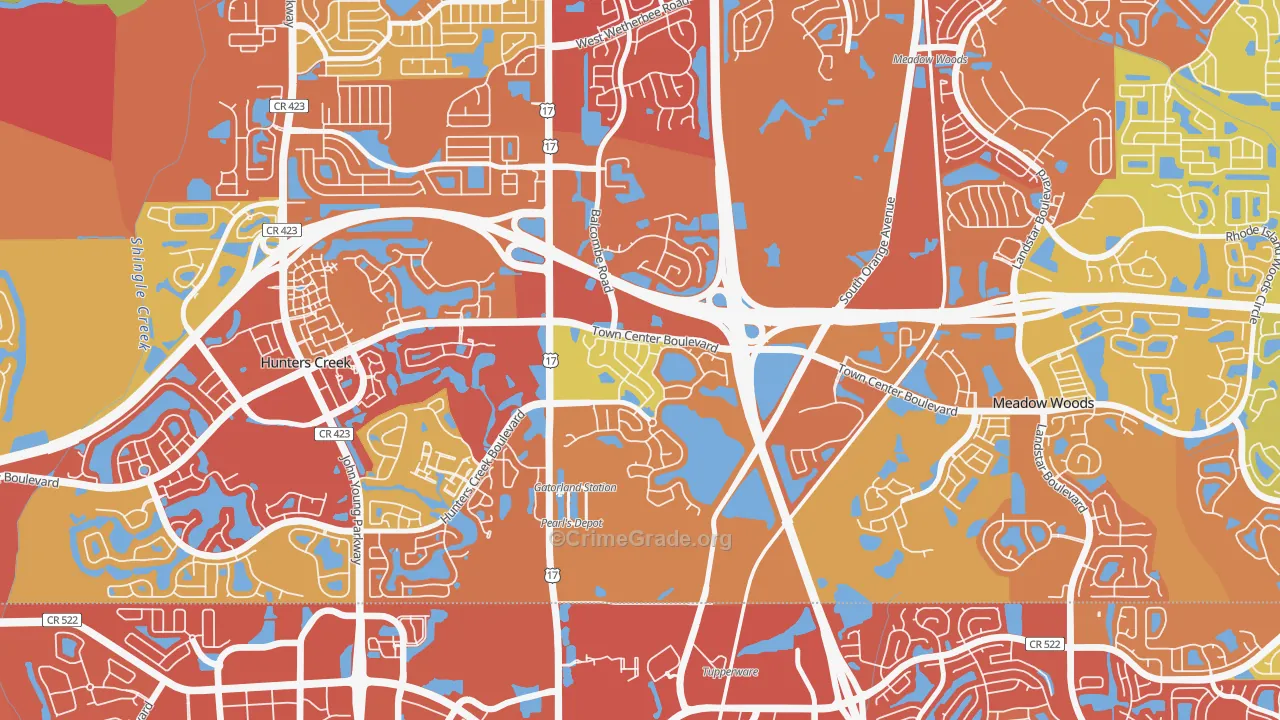 Falcon Trace, Southchase, FL Map of Vandalism Rates