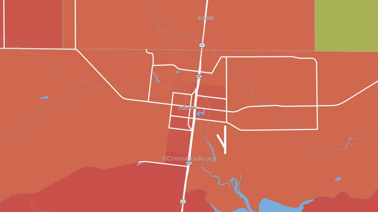Falfurrias, TX Map of Vandalism Rates