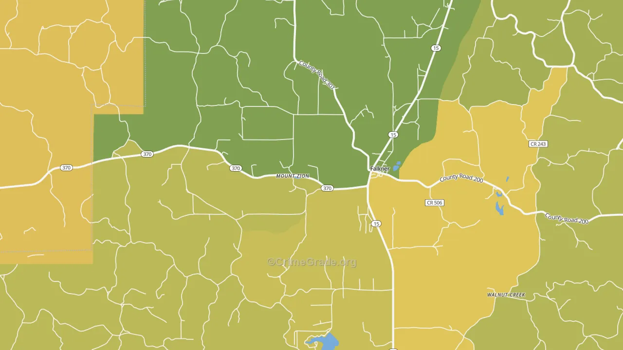 Falkner, MS Map of Vandalism Rates