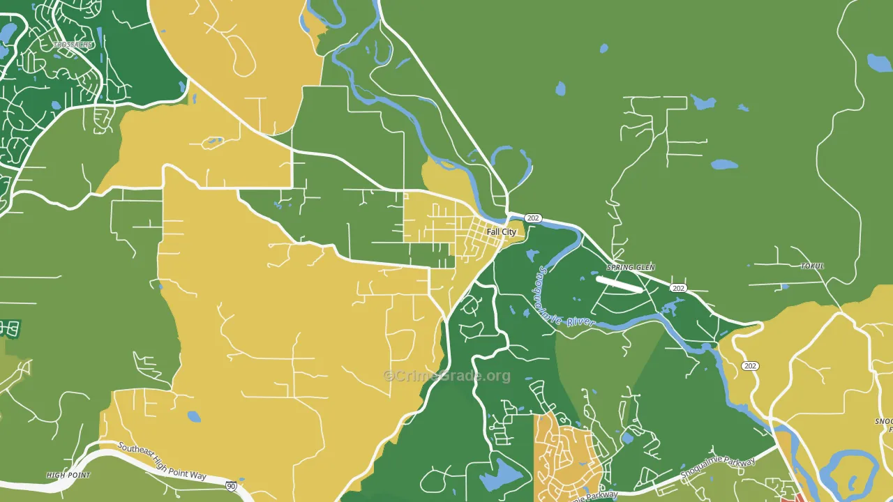 Fall City, WA Map of Vandalism Rates