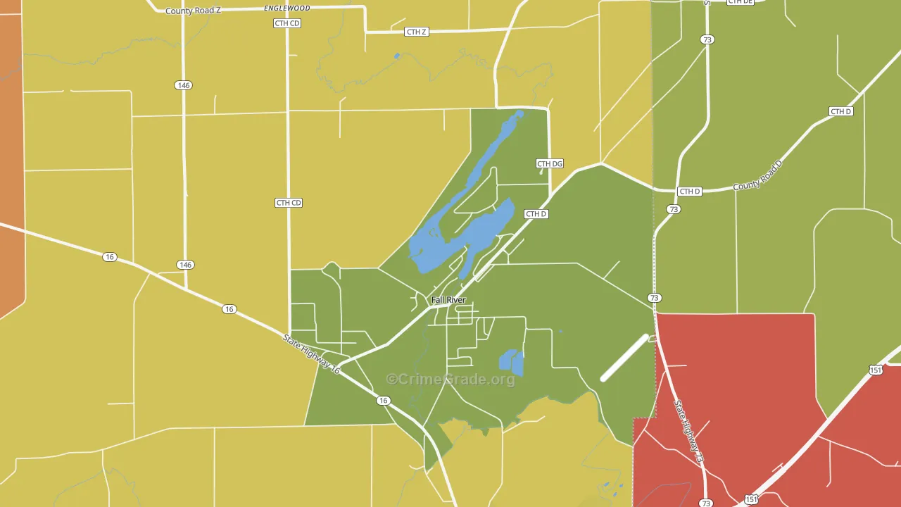 Fall River, WI Map of Vandalism Rates