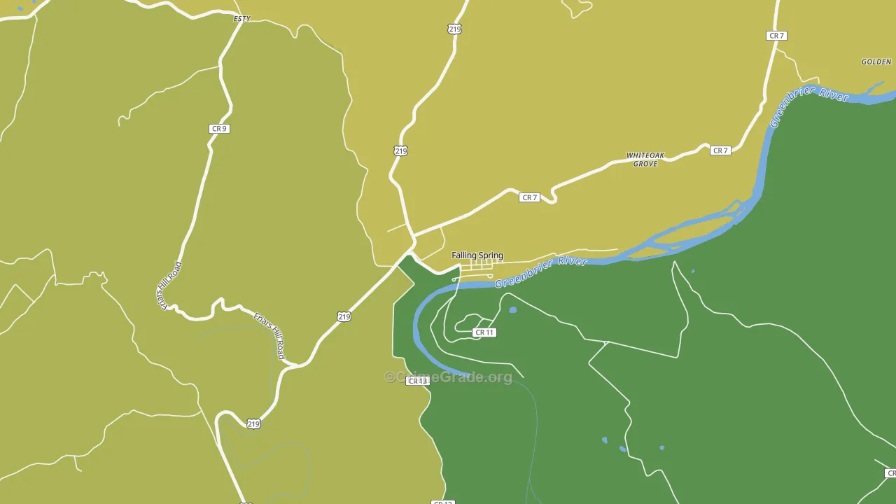 Falling Spring, WV Map of Vandalism Rates