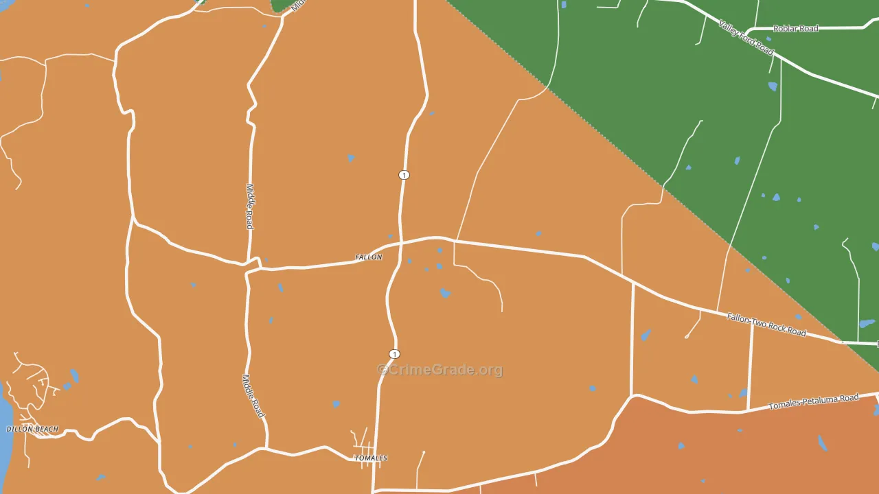 Fallon, CA Map of Vandalism Rates