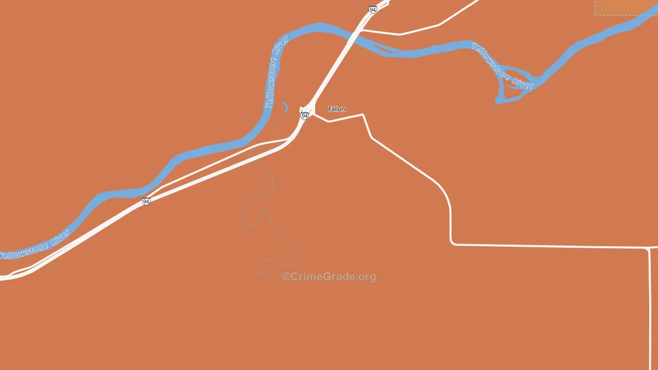 Fallon, MT Map of Vandalism Rates