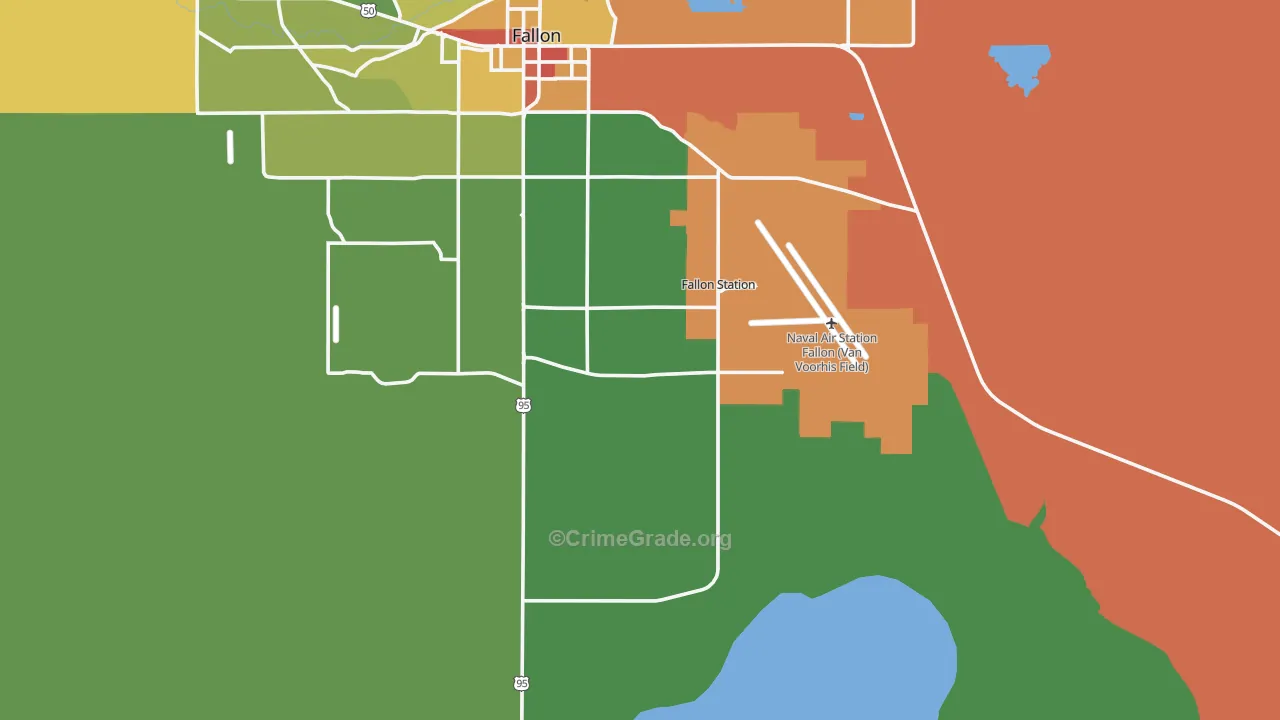 Fallon Naval Air Station, NV Map of Vandalism Rates