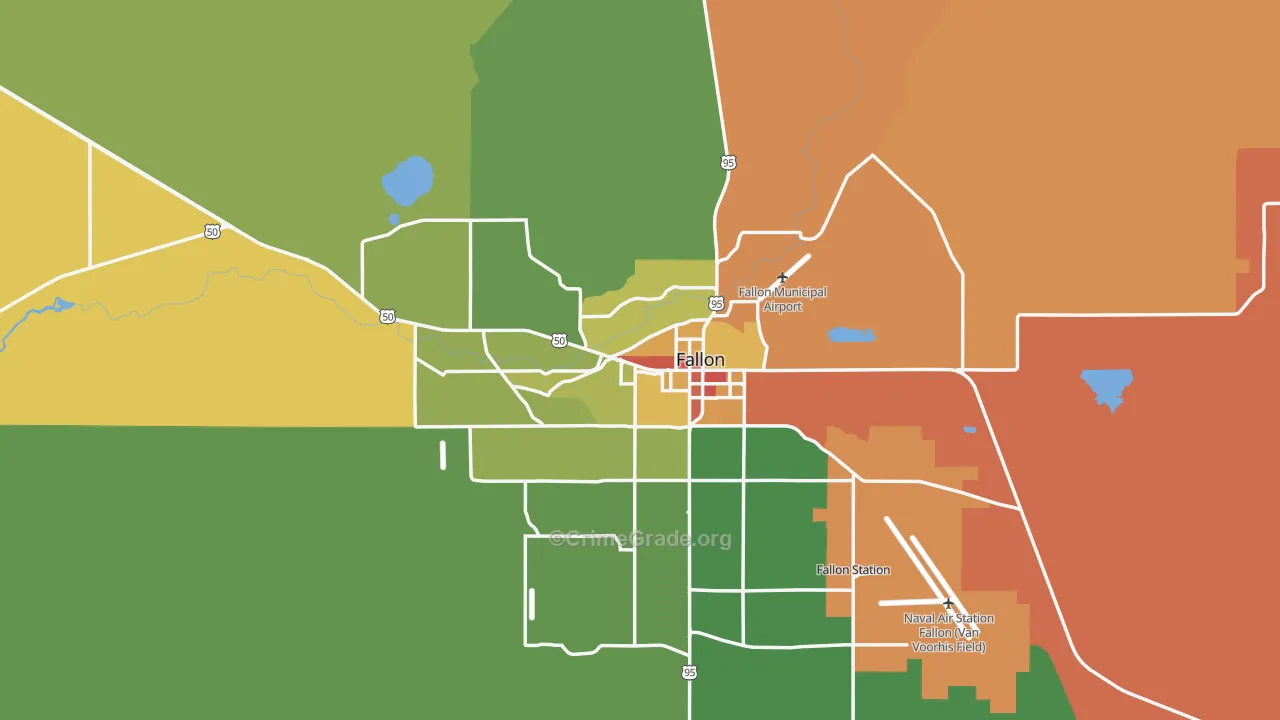 Fallon, NV Map of Vandalism Rates