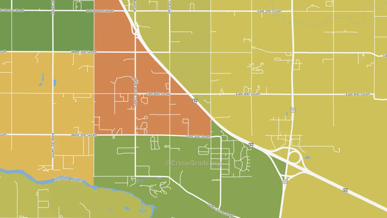 Falls City, ID Map of Vandalism Rates