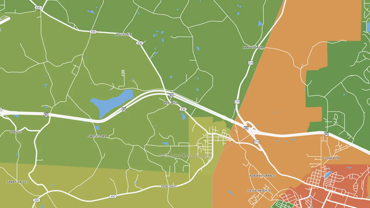 Falls Creek, PA Map of Vandalism Rates